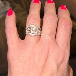 Crafted with 14k white gold and diamonds this set from Kay is one of a kind.